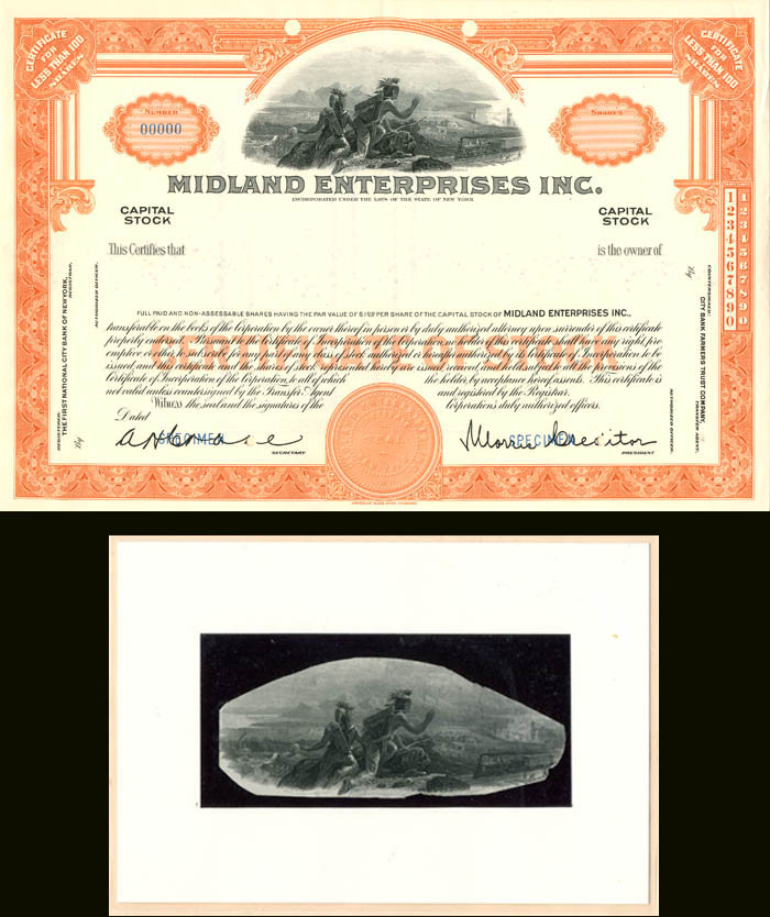 Midland Enterprises Inc. - Stock Certificate